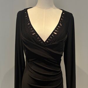 Ralph Lauren Black Long Sleeve evening Dress
